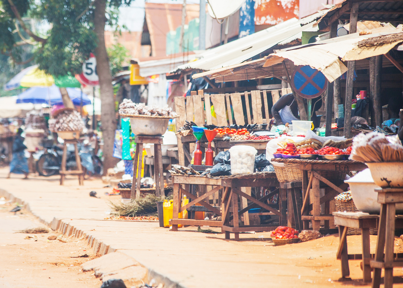 African street market scene.